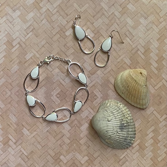 Thailand Sterling Bracelet & Pierced Earring Set - Picture 1 of 4